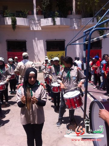 مشاركة لكفرقاسم بكشافة الغزالي وابن سينا في المسيرة القطرية في كفركنا
