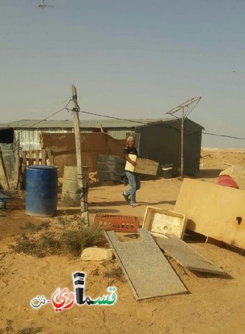 النقب: قوات الشرطة تقوم بهدم 7 منازل في قرية بير هدّاج