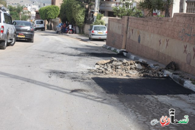 وتستمر اعمال الترميم والتطوير في شوارع كفرقاسم