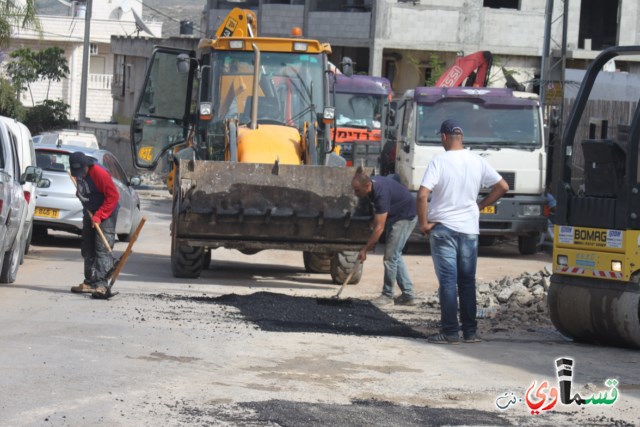 وتستمر اعمال الترميم والتطوير في شوارع كفرقاسم
