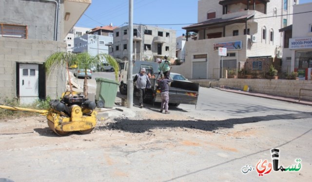 وتستمر اعمال الترميم والتطوير في شوارع كفرقاسم
