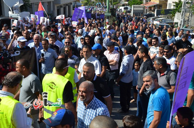  فيديو: الالاف في مظاهرة الشهيد محمد والرئيس عادل بدير  على الشرطة الاختيار محاربة كفرقاسم او عائلات الاجرام 