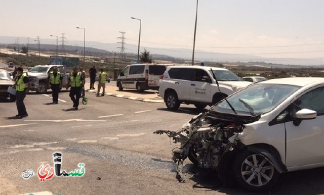 حادث طرق مروّع على مفرق منتزه طمرة يسفر عن 3 إصابات متفاوتة