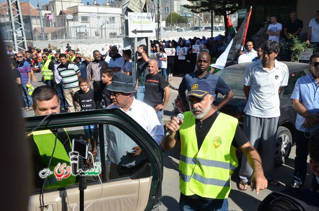  فيديو: الالاف في مظاهرة الشهيد محمد والرئيس عادل بدير  على الشرطة الاختيار محاربة كفرقاسم او عائلات الاجرام 